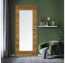 ZT Eiche Bronze Furnier Quer 86x198,5 DIN Links MODERN 08 Glas Satiniert