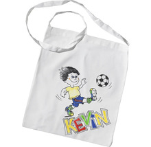 Sac en coton avec motif de football et nom imprimé