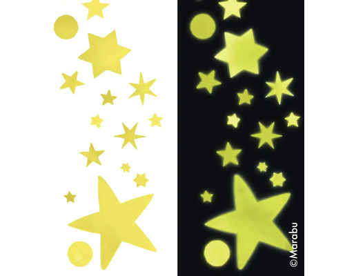 Leuchtsterne und Kreise für die Dekoration im Kinderzimmer