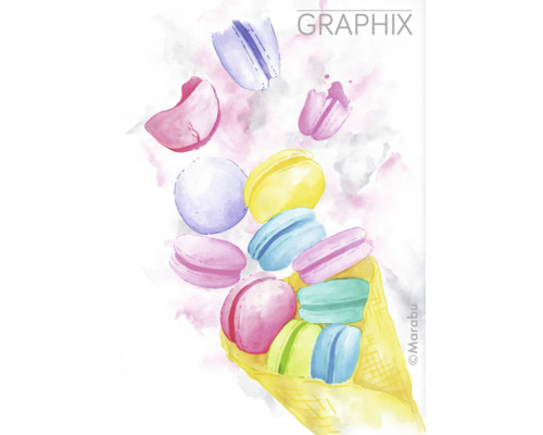 Illustration de macarons dans une gaufrette