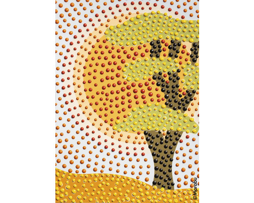 Gemaltes Baumdesign mit dreidimensionalen Punkten