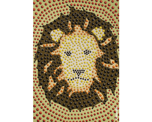 Dekoratives Löwenmotiv aus Punktmalerei