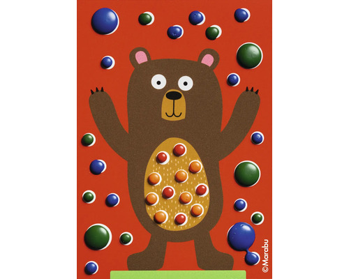 Marabu Bär Tupf-Technik Bastelvorlage für Kinder