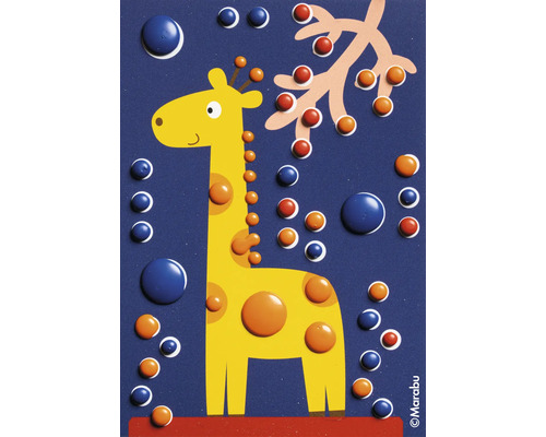 Illustration einer Giraffe mit dreidimensionalen Farbpunkten