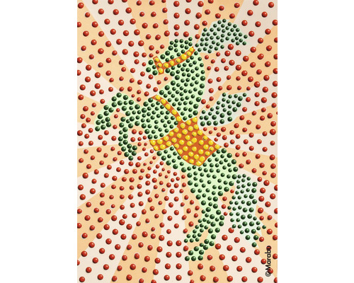 Illustration einer Gartenschaufel, dargestellt durch Punkte.