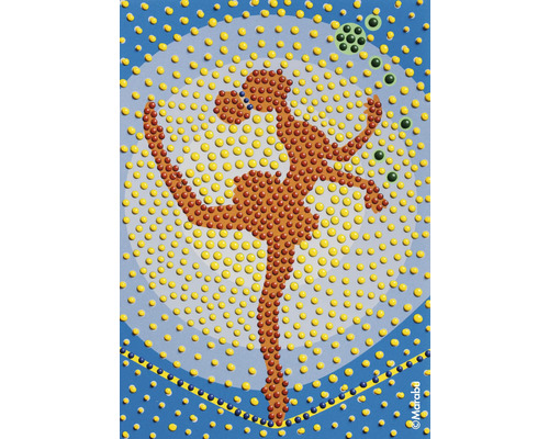 Illustration einer tanzenden Figur aus Punkten