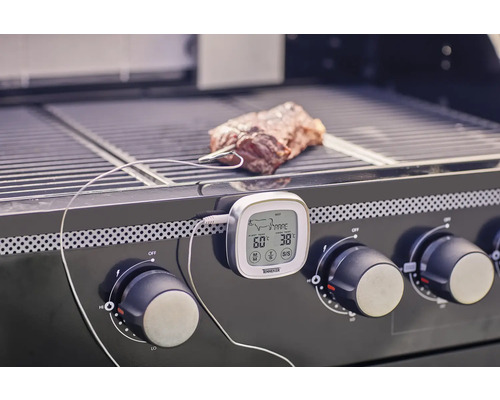 Digitales Grillthermometer mit Temperaturfühler zur Überwachung des Fleischgarzustands auf dem Grill
