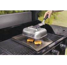 Gasgrill mit Edelstahlplatte und Burgerglocke zum Grillen von Burger