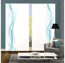 Panneau japonais impression numérique Haze bleu lot de 4 60x245 cm