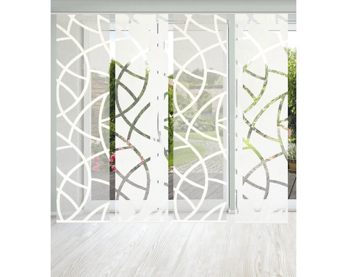 Panneaux japonais avec motif abstrait devant une fenêtre