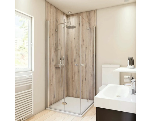 Panneau mural de douche BREUER Express Q72 aspect boisé chêne maison de campagne 210 x 100 cm 1413533000202