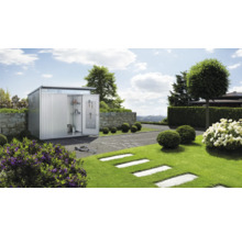 Gartenhaus Biohort AvantGarde Eco A5 Doppeltür 260 x 220 cm silber-metallic
