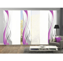 Schiebegardine 6er-Set Wuxi beere 60x245 cm