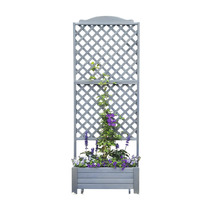 Support à plantes grimpantes avec bac à fleurs et plantes fleuries