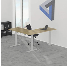 Bureau avec bureau en forme de L, chaise de bureau et étagère