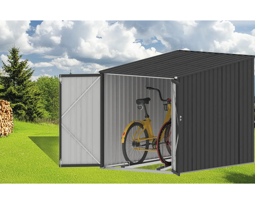 Garage à vélos en métal avec deux vélos