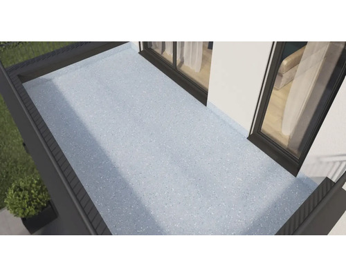 Terrasse de toit lumineuse avec fenêtre et garde-corps