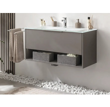 Badmöbel-Set FACKELMANN B.Paris BxHxT 905 x 493 x 465 mm Frontfarbe cubanit grey mit Glaswaschtisch