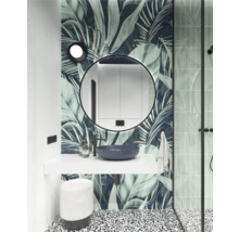 Miroir à cadre à LED Jungborn Round Ø 100 cm noir