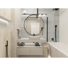 Miroir à cadre à LED Jungborn Round Ø 100 cm noir