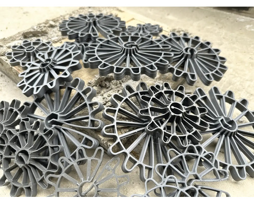 Entretoises en plastique pour travaux de construction en gros plan