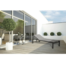 Sonnenliege GARDEN PLACE Eve 190 x 70 x 35 cm grau mit Liegefläche aus robustem Textilgewebe, stabiles Aluminiumgestell, Rückenlehne verstellbar