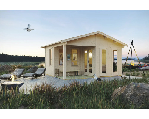 Abri de jardin SKAN HOLZ Utrecht avec plancher, terrasse, auvent 520 x 440 cm naturel Abri de jardin SKAN HOLZ Utrecht avec plancher, terrasse, auvent 520 x 440 cm naturel