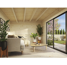 Gartenhaus Palmako Ines 13,7 m² Schiebetür Sicherheitsglas inkl. Fußboden 524 x 379 cm tauchgrundiert