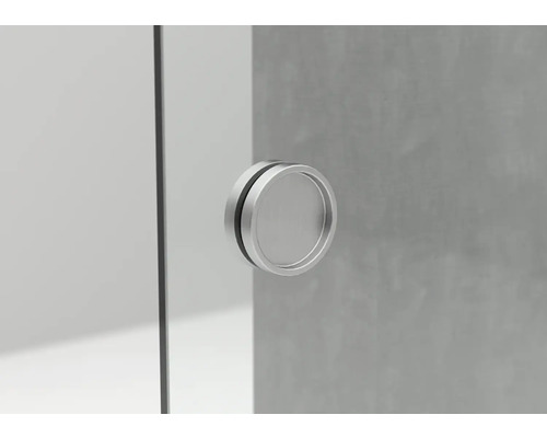 Runder Türgriff aus Metall für eine Glastür