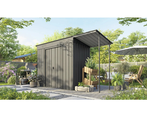 Gartenhaus GLOBEL Skillion inkl. Schleppdach 325 x 124 cm anthrazit