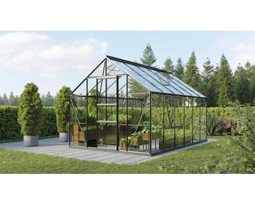 Gewächshaus Vitavia Meridian 1 9900 Einscheibensicherheitsglas 3 mm 257x383 cm smaragd Gewächshaus Vitavia Meridian 1 9900 Einscheibensicherheitsglas 3 mm 257x383 cm smaragd