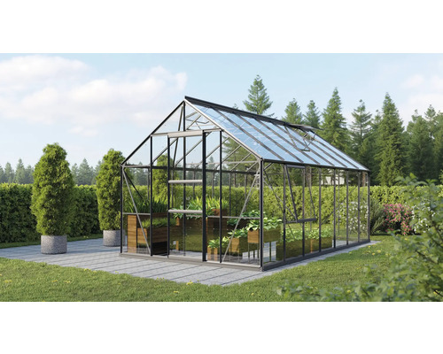 Serre Vitavia Meridian 1 11500 verre de sécurité trempé 3 mm 257x445 cm noir