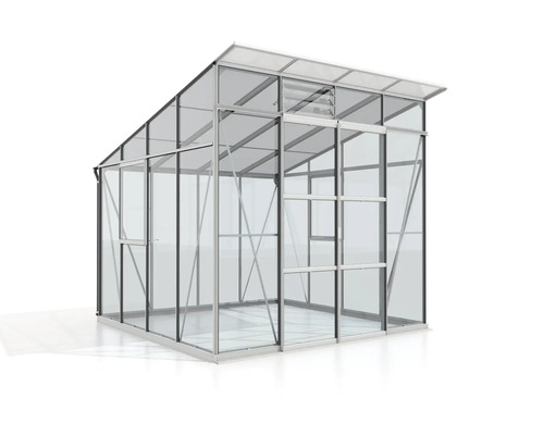 Gewächshaus mit Aluminiumrahmen und Glasplatten