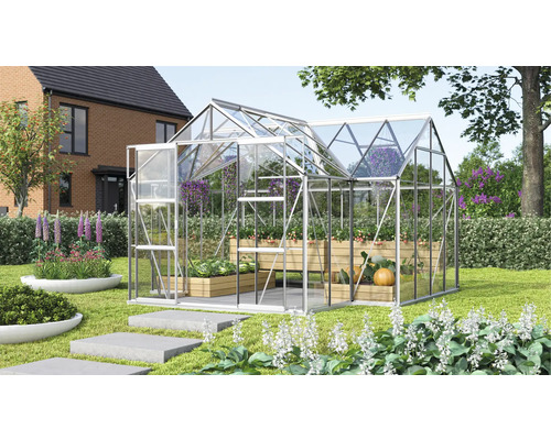 Serre Vitavia Sirius verre de sécurité trempé 3 mm 383x383 cm aluminium Serre Vitavia Sirius verre de sécurité trempé 3 mm 383x383 cm aluminium