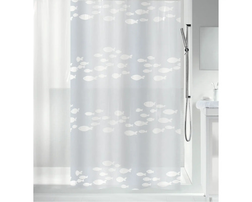 Rideau de douche spirella SARDAIGNE 180 x 200 cm gris blanc 10.23292