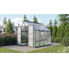 Gewächshaus Vitavia Meridian 2 6700 Hohlkammerplatten 6 mm 257x258 cm schwarz