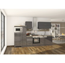 Cuisine complète avec appareils Held Möbel Mailand 310 cm gris haute brillance démontée 572.1.6211