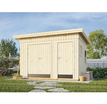 Abri de jardin Palmako Kalle 6,6 m² avec plancher et protection 393 x 281 cm naturel