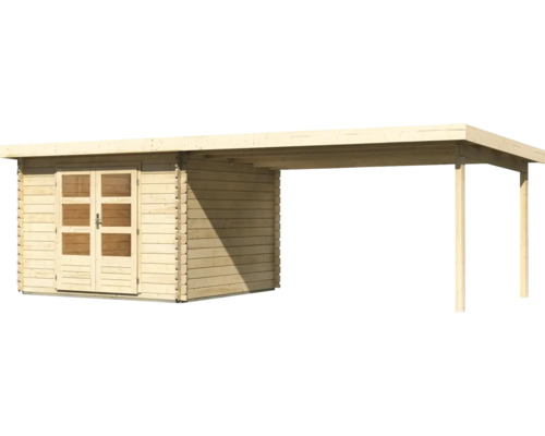 Holzgartenhaus mit Anbau