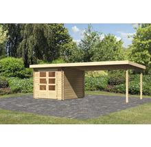 Blockbohlenhaus Karibu Noorvik 4 mit Schleppdach 4 m 654 x 333 cm natur