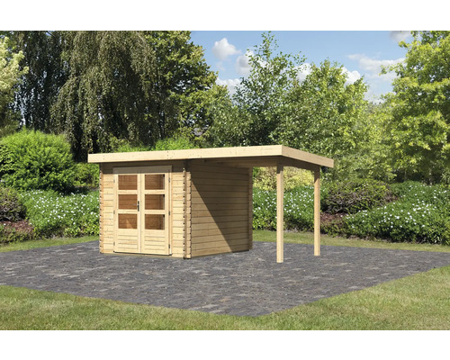 Abri de jardin Karibu Noorvik 4 avec toit en appentis 2 m 419 x 297 cm naturel