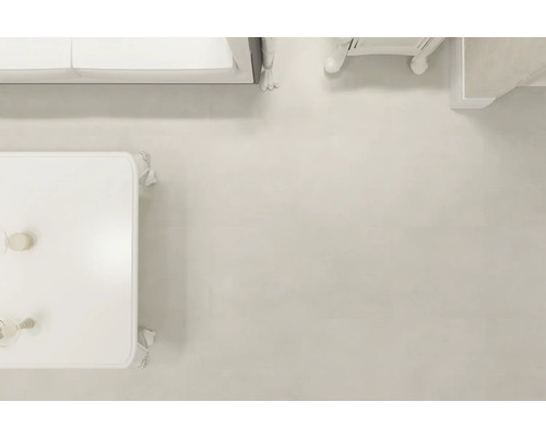 Intérieur clair avec table, chaises et canapé vus de dessus