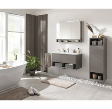 Spiegelschrank FACKELMANN B.Paris 90 x 15,6 x 71,8 cm cubanit grey 2-türig LED IP 20