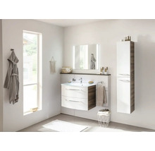 Hochschrank FACKELMANN Verona rechts BxHxT 30 x 162 cm x 31,8 cm Frontfarbe weiß glanz Korpus Nussbaum 73181