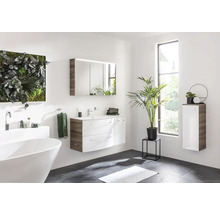 Spiegelschrank FACKELMANN Verona 110 x 16 x 68,3 cm nussbaum 3-türig LED IP 20