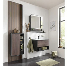 Spiegelschrank FACKELMANN B.Paris 70 x 15,6 x 71,8 cm schwarz matt 2-türig LED IP 20