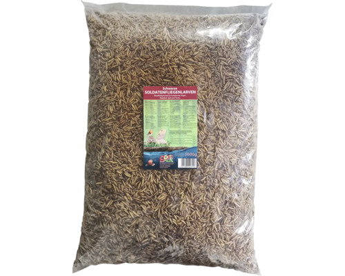 Complément alimentaire larves de mouches soldats noires 5 kg, pour volailles, poissons, oiseaux sauvages, reptiles, amphibiens