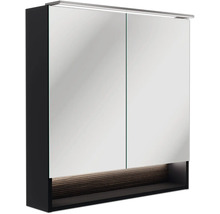 Spiegelschrank FACKELMANN B.Paris 70 x 15,6 x 71,8 cm schwarz matt 2-türig LED IP 20