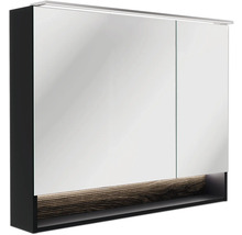 Spiegelschrank FACKELMANN B.Paris 90 x 15,6 x 71,8 cm schwarz matt 2-türig LED IP 20