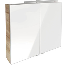 Spiegelschrank FACKELMANN B.Brillant 80 x 15,1 x 68 cm ast-eiche 2-türig LED IP 20